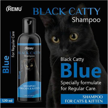 Black Catty Cat Shampoo Blue -120 Ml - 320 ml For Regular Care