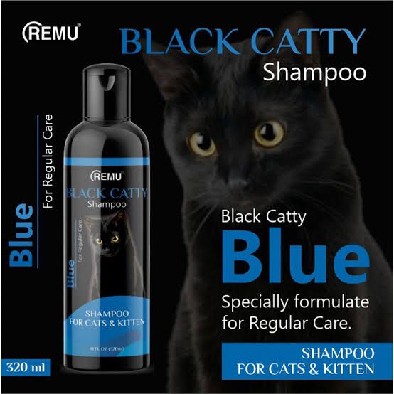 Black Catty Cat Shampoo Blue -120 Ml - 320 ml For Regular Care
